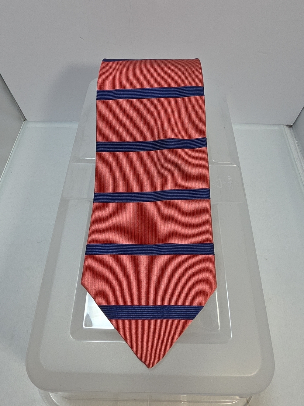 Brooks Brothers Makers Silk Tie 56" Red Navy Stripe USA